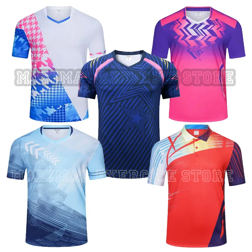 

Men Women Tennis Jerseys 2023 New Boys Girls Tennis Clothes , Children Badminton Shirts, Table Tennis Running Sports Tee 2XS-4XL