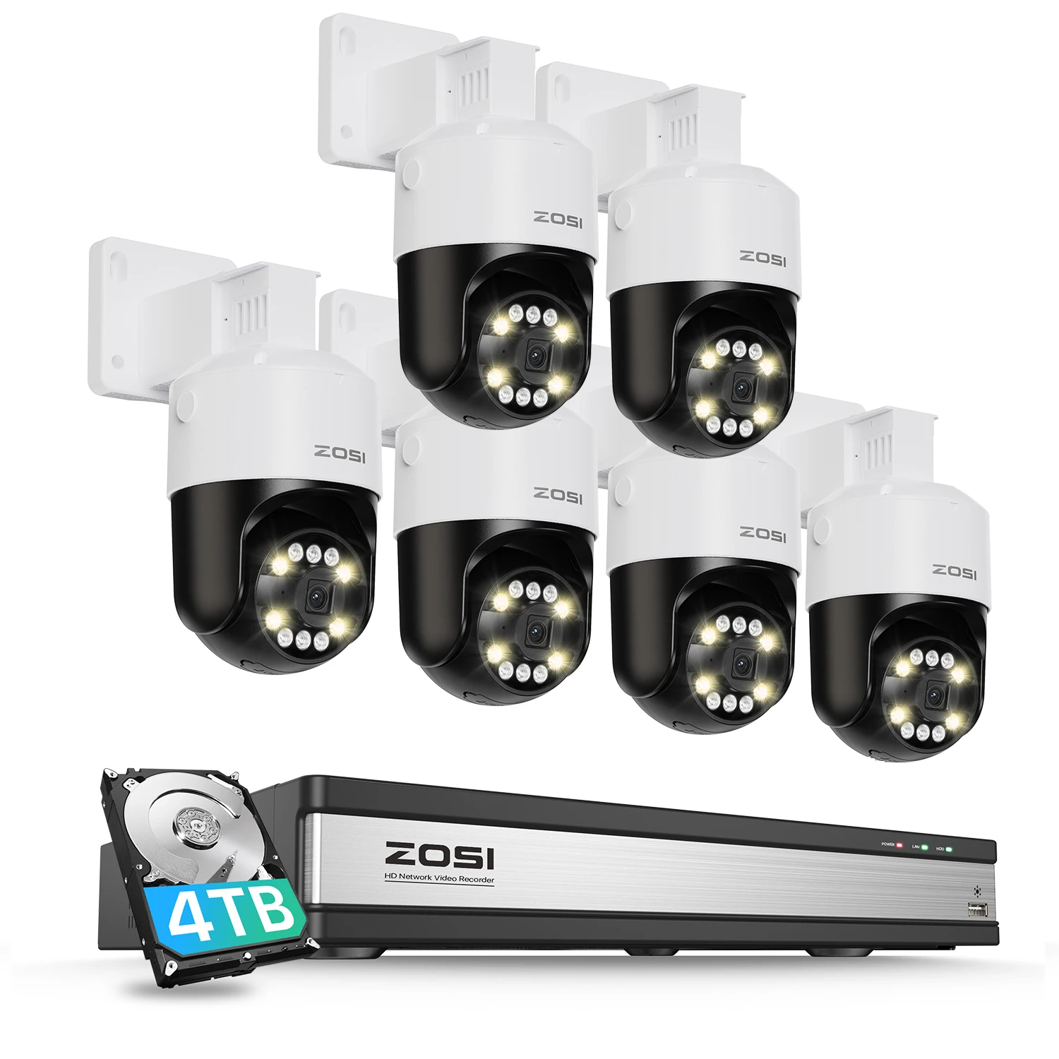 ZOSI 4K 16CH PoE Kit Caméra de Surveillance, 4TB 4K NVR avec 3K Caméra