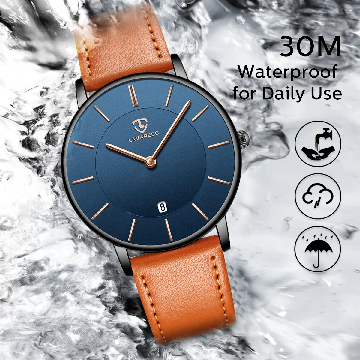 Xmiral Orologio Uomo Donna Al Quarzo - Minimalista Quadrante Blu Cinturino Acciaio Inox, Data