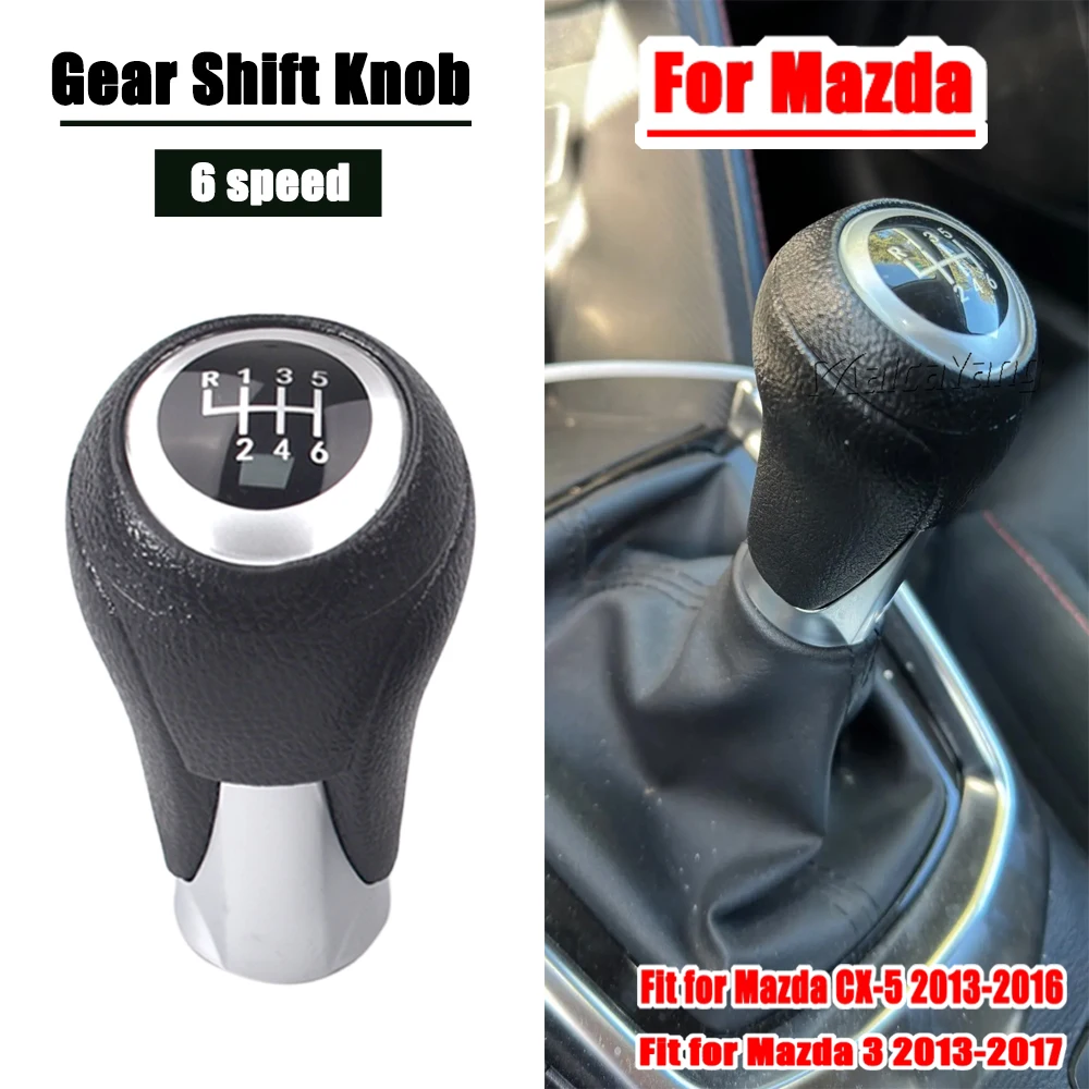 Auto Versnellingspookknop 6 Speed Auto Versnellingsbak Pookknop Lederen Schakelhendel Voor Mazda 3 2013-2017 CX-5 2013-2016 Auto Versnellingspookknop 6 Speed Auto Versnellingsbak Pookknop Lederen Schakelhendel Voor Mazda 3 2013-2017 CX-5 2013-2016