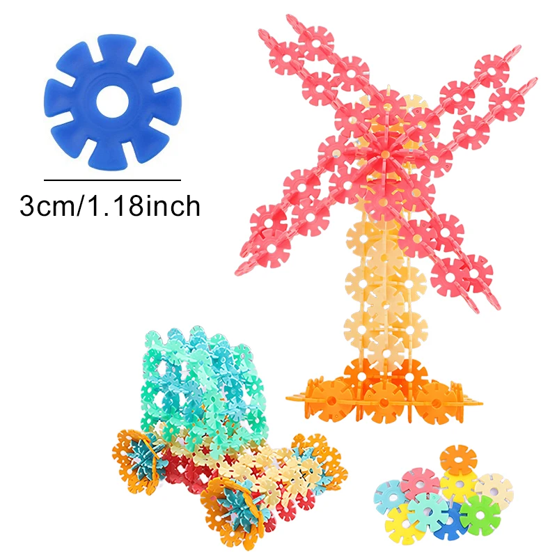 눈송이 블록 세트 60/100/200PCS 클래식 컬러 스타일 마카롱 스타일 사용 가능 눈송이 편리한 보관 부모 키즈 게임 ZYF