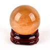3cM natural orange Calcite Sphere Crystal quartz Ball Chakra Healing rock Reiki Stone Carving Crafts with stand(1 PC) 3