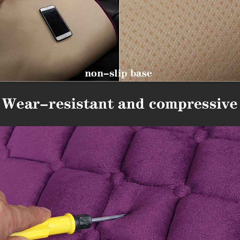 Plush Car Seat Covers Front/Rear/ Full Set Choose Car Seat Cushion Plush Pad Protector Accessories Anti-Slip