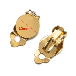 Stainless Steel Clip - On Earring Converter Set for DIY Jewelry Making, 10 - Pack (A Gold 12mm)