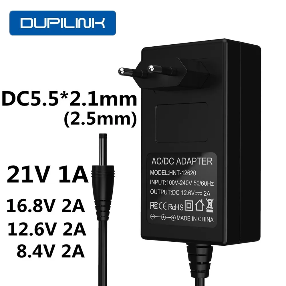16.8V 2A 21V 1A 12.6V 1.5A 8.4V 2A 18650 Lithium Battery Charger DC 5.5MM*2.1MM 110-220V Lithium Li-ion Battery Wall Charger charger adapter battery charger battery charger adapter