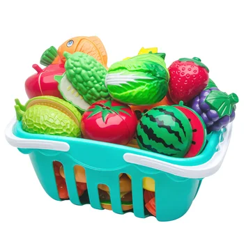 Cutting Fruits Vegetables Toy Set with Cutting Board Play Food Montessori Toys Sets for Toddlers Kids Boys Girls 2