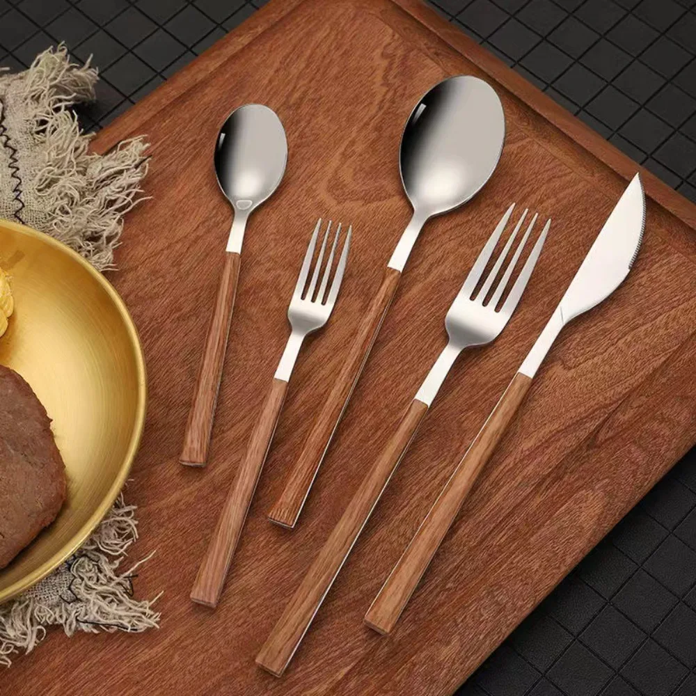 Creative Stainless Steel Spoon Fork Knife Cutlery Set cutlery set western style cutlery set picnic cutlery set stainless steel cutlery set picnic tableware camping cutlery set