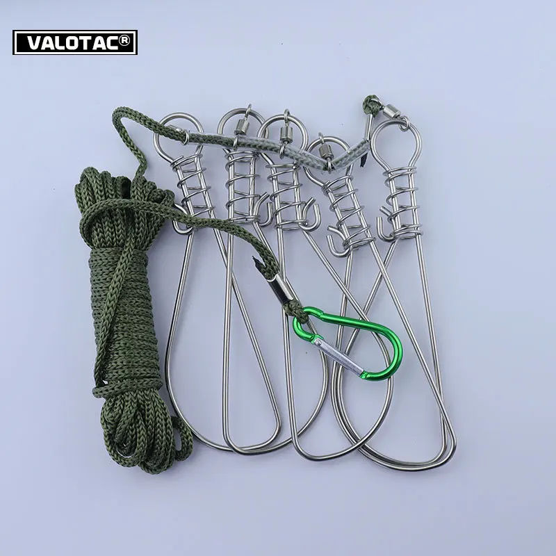 Fishing lanyards 5 Meters lanyard Kukan Carp Fishing Accessories Stainless Steel Sea River Fish Lock buckle Outdoor Sport Fishing Tackle