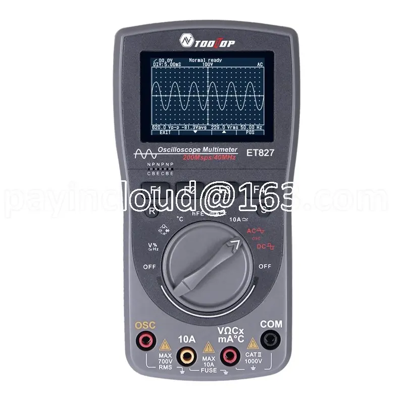 

Intelligent 2in1 Digital 40MHz 200Msps/S Oscilloscope 6000Counts True RMS Multimeter with Analog Grap AUTO Multimeter