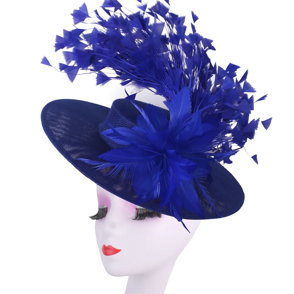 Fashion Feather Wedding Fascinator Women Formal Event Derby Headpiece Ladies Eleagnt Mariage Millinery Cap Fascinator Headpiece - 3
