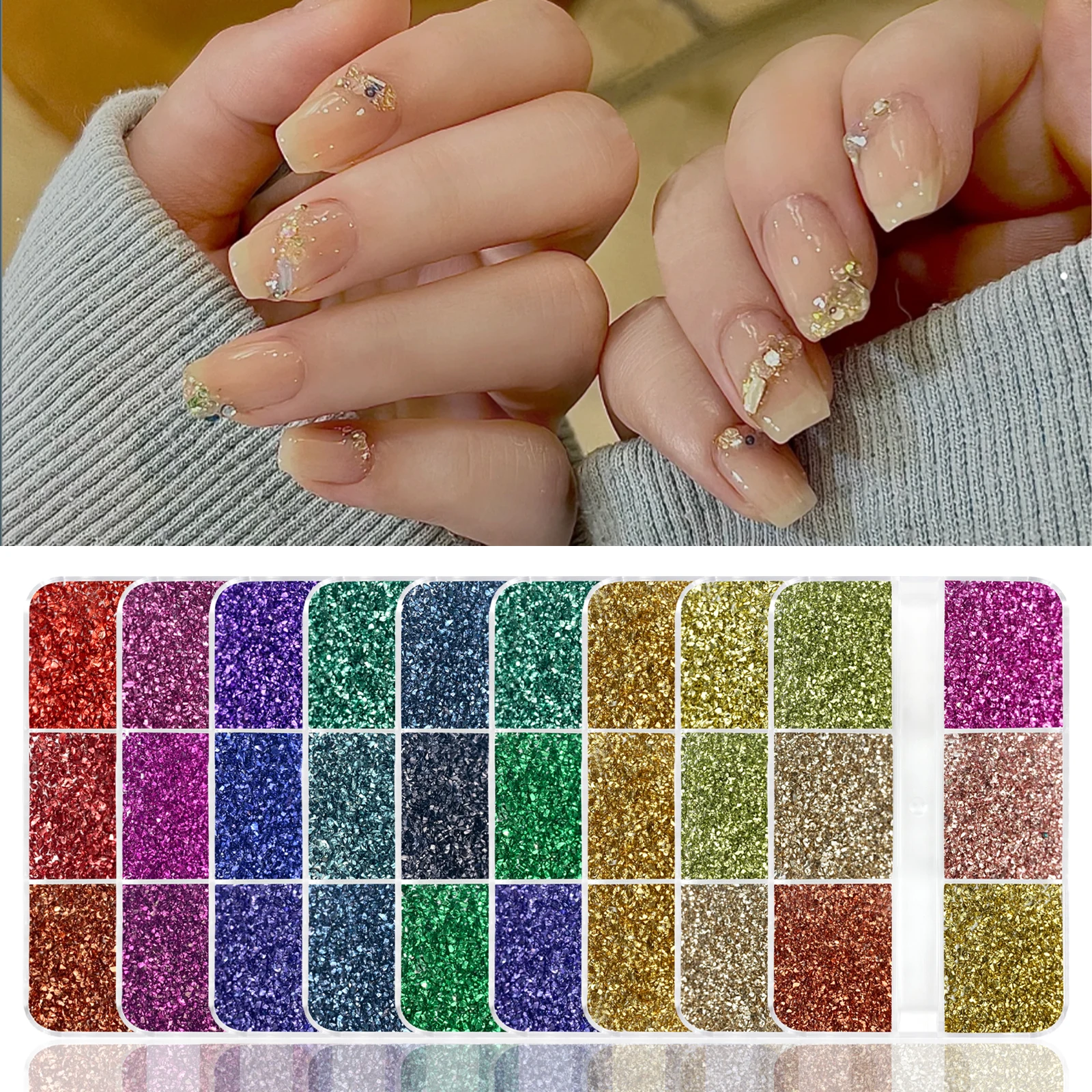 

Crushed Glass Stones Resin Filling Irregular Broken Stone for DIY Epoxy Resin Mold Crafts Nail Art Decoration Material 30g