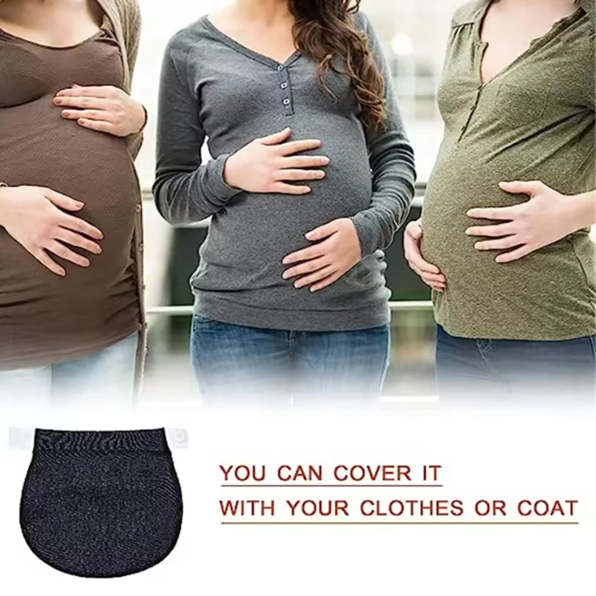 Fashion Adjustable Maternity Pregnancy Waistband Belt Elastic Waist Extender Patch For Pregnant Sewing Accessories