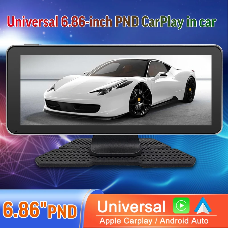 휴대용 자동차 스테레오 멀티미디어 플레이어, 무선 카플레이, 안드로이드 자동 모니터, GPS 터치 스크린, 자동차 라디오 대시보드, 6.86 인치 