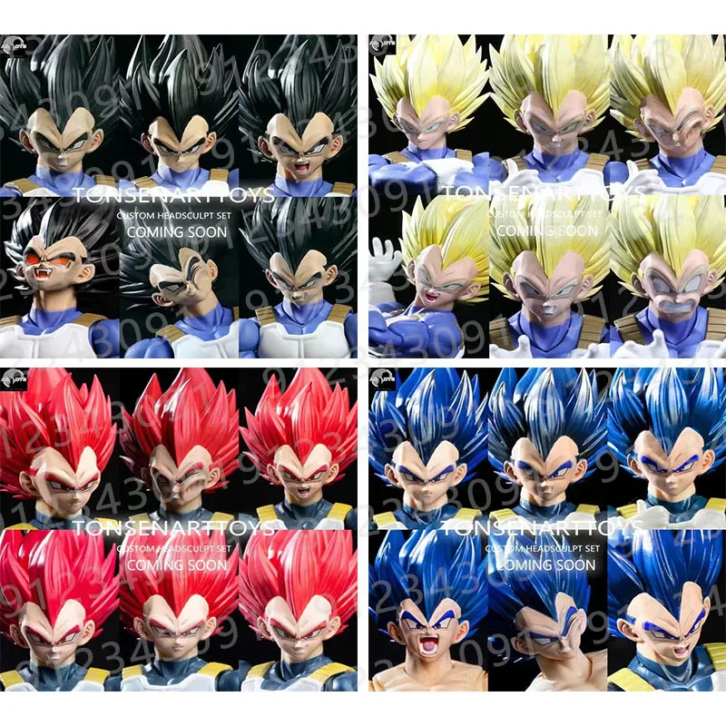 

Tonsenarttoys 2.0 Dragon Ball Super Saiyan Deep Blue Vegeta Head Sculpture Anime Figure Doll Toy Gift Model Collection Hobby