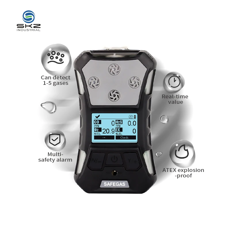 ATEX CE CO2 gas meter detector carbon dioxide gas analyzer SKZ2054C CO2 ndir sensor detector portable usb battery