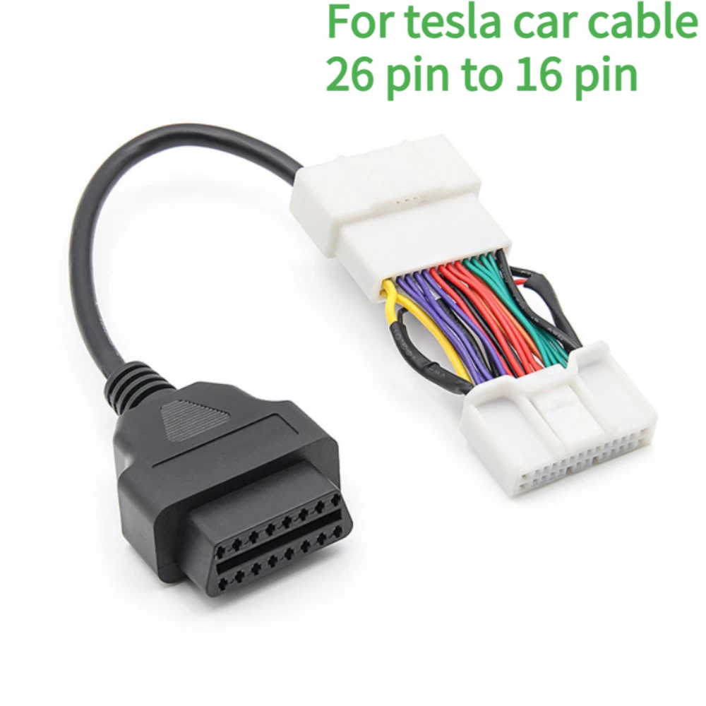 

NEW OBD2 Diagnostic Cable 26Pin 12pin Connector To OBDII 16Pin Adapter for Tesla Model S Model X Model 3 Model Y Adaptive Line