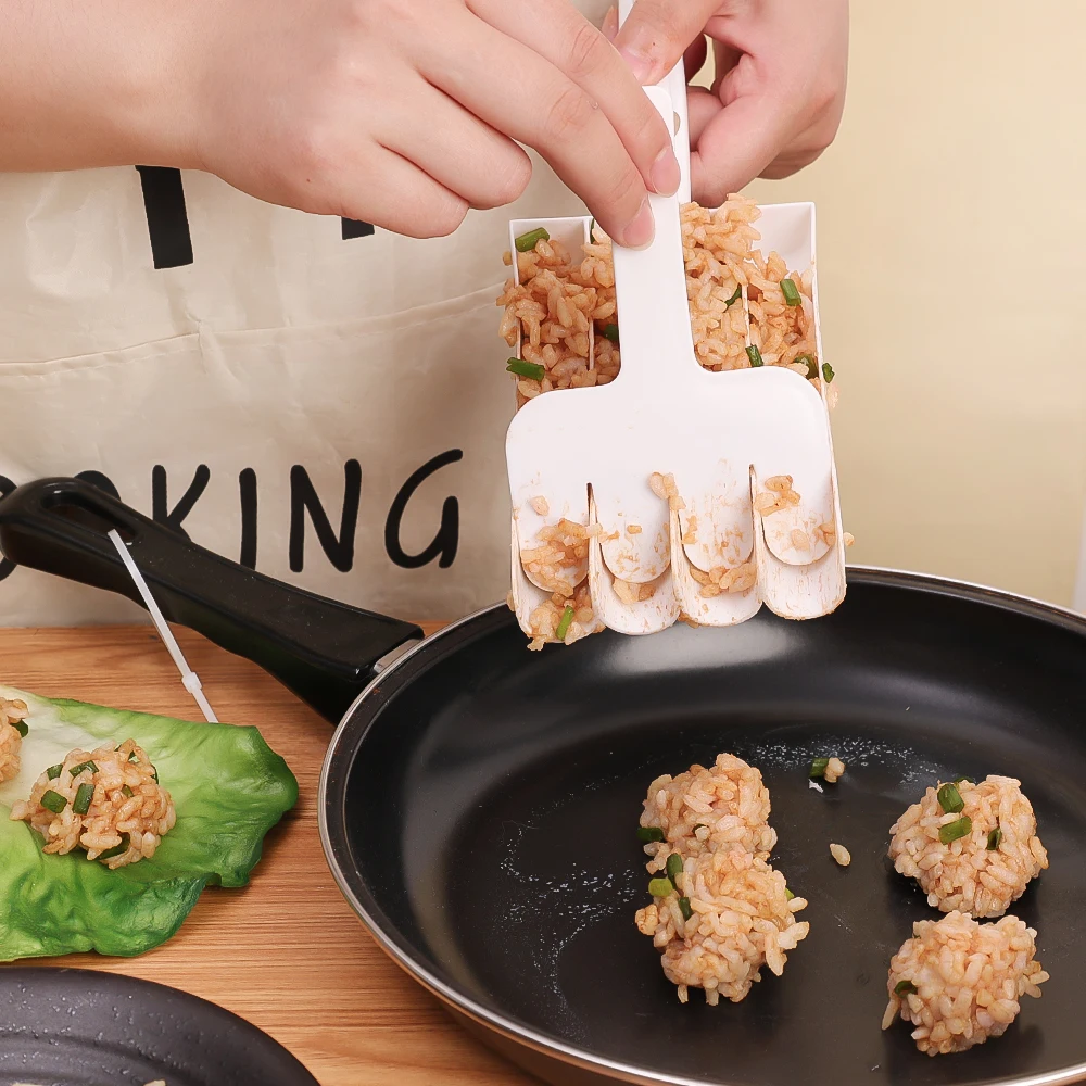 Cylinder Meatball Maker Pushing 4pcs Balls No Stick Stuffed Scoop Meat Fish Rice Ball Food -grade Home Kitchen Cooking Gadgets