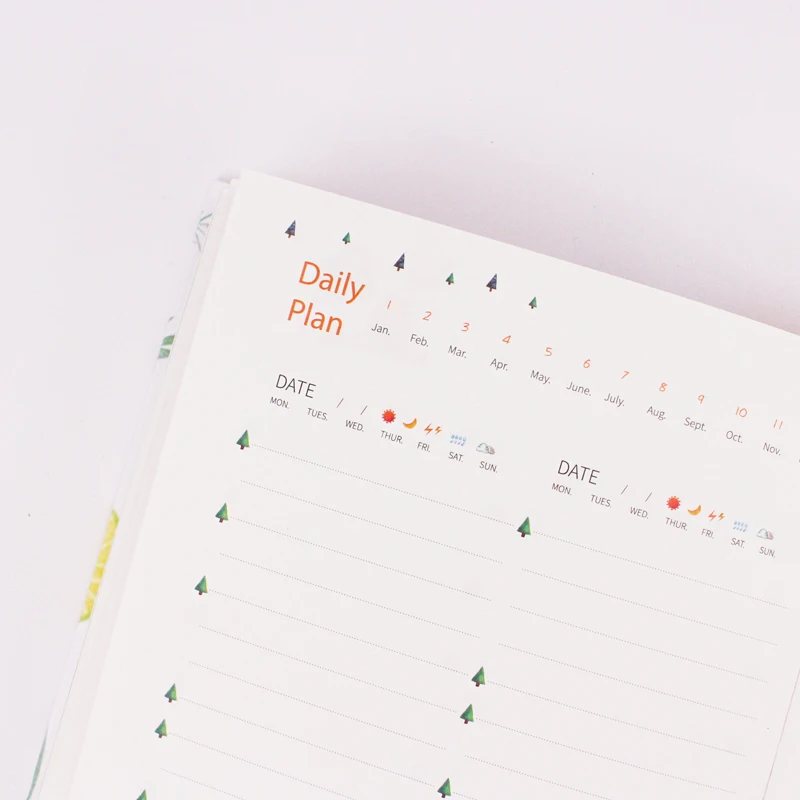 365-Day Minimalist Planner: Portable Hardcover Notebook with Colored Pages