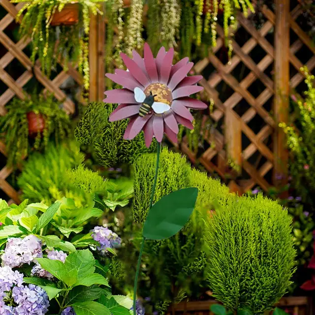 Virágbot Rozsda Bizonyító Rusztikus Napraforgó Tét Finom Kivitelezés A Gyep Udvari Napfényvirág Kerti Dekoráció Beltéri Szabadtéri Használat - Image 2