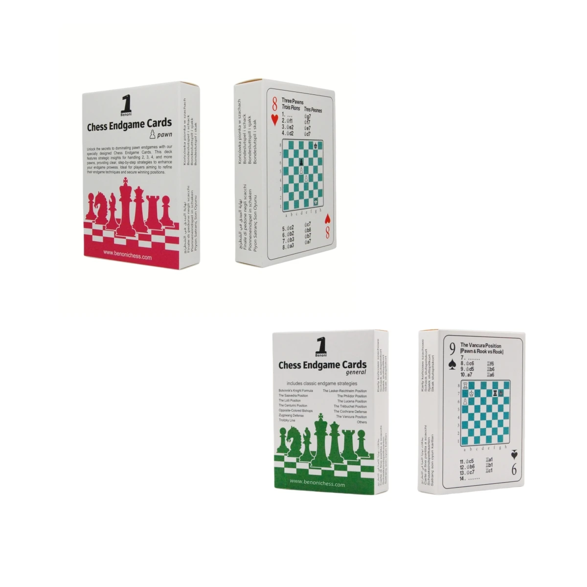 Benoni Chess Openings Cards Best gift for chess lovers to study chess strategy tactics opening moves board game
