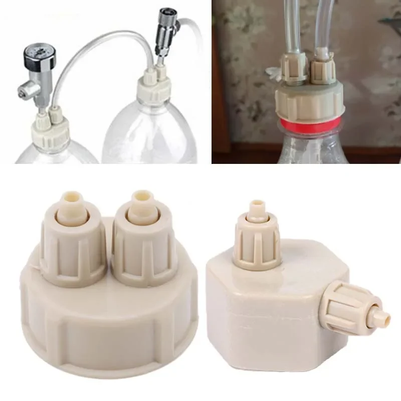 Aquarium CO2 Generator Kit 2pcs Tube Valve Guage Bottle Cap Fish Tank Live Plant DIY Air Diffuser