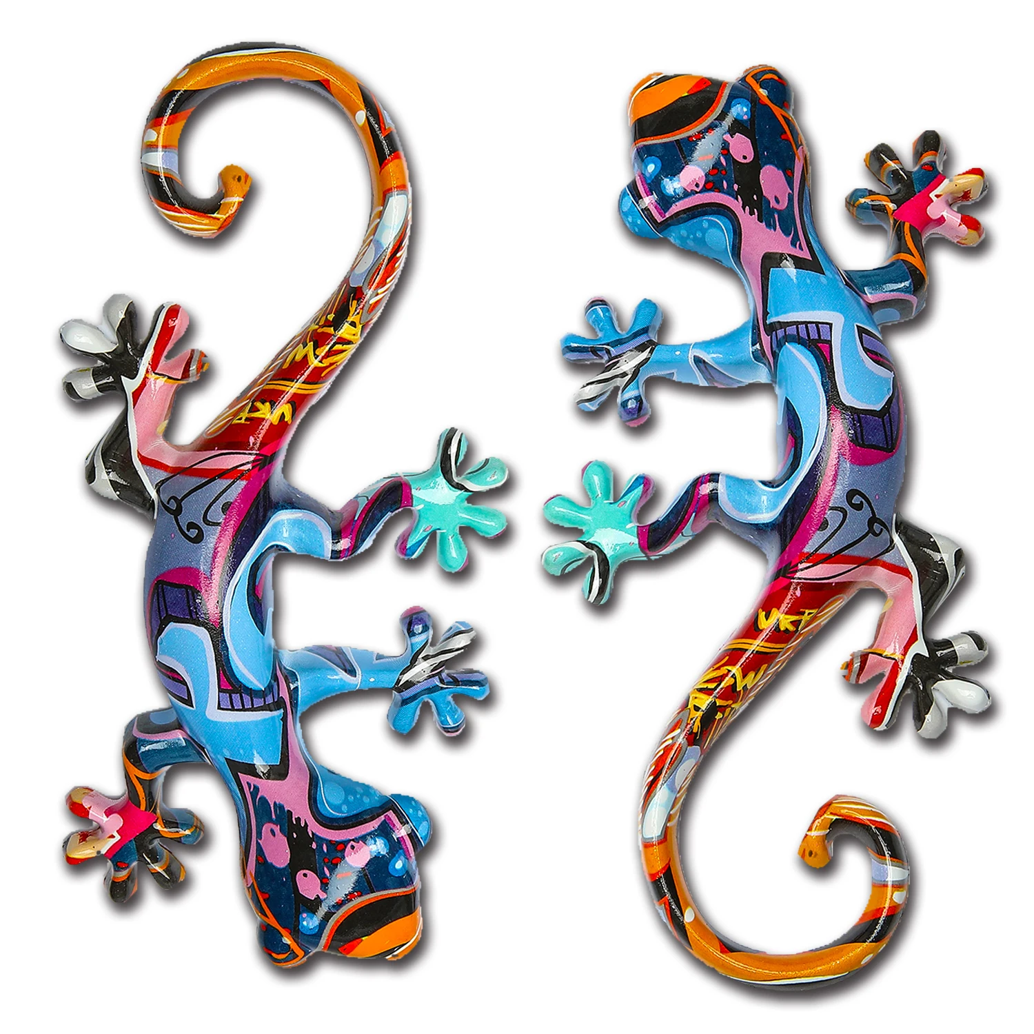 Resin Garden Statue Lizard Figurines Wall Art Decor for Home