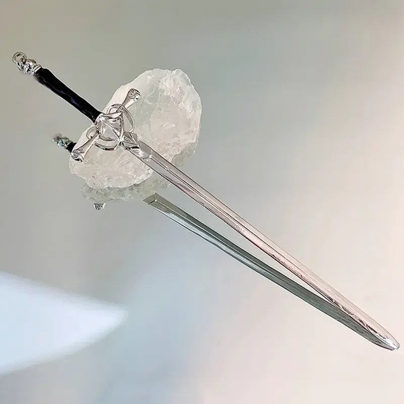 Punk Metal Sword Hairpin Chinese Simple Hair Sticks for Women DIY Hairstyle Design Tools Accessories