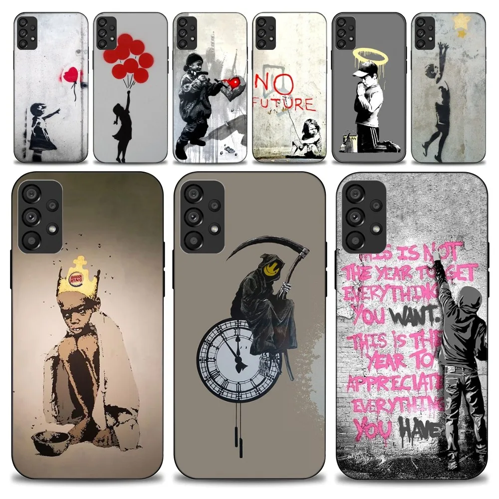 Custodia Per Telefono Banksy Graffiti War Peace Per Samsung Galaxy S22 S23 Ultra S21 S20 Fe Plus Note 20 Soft Cover