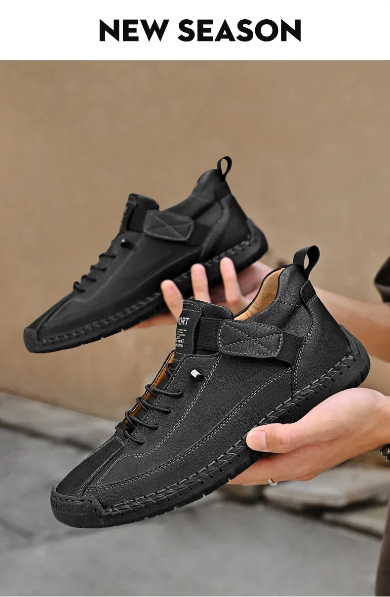 Sb781f6781cf346b480af16d5bca894487 Handmade Breathable Leather Men Shoes Comfortable Casual Sneakers Plus Size