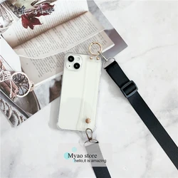 Luxury Wrist Strap Holder Crossbody Neck Lanyard Phone Cover - Honor 400 Pro Global (Clear - WD LongStrapBK)