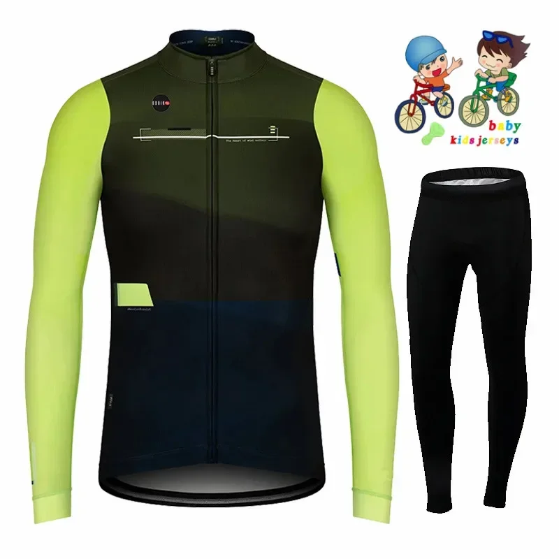 Kids Cycling Clothing Jersey Set Long Sleeve Suit MTB Children's Cycling Wear