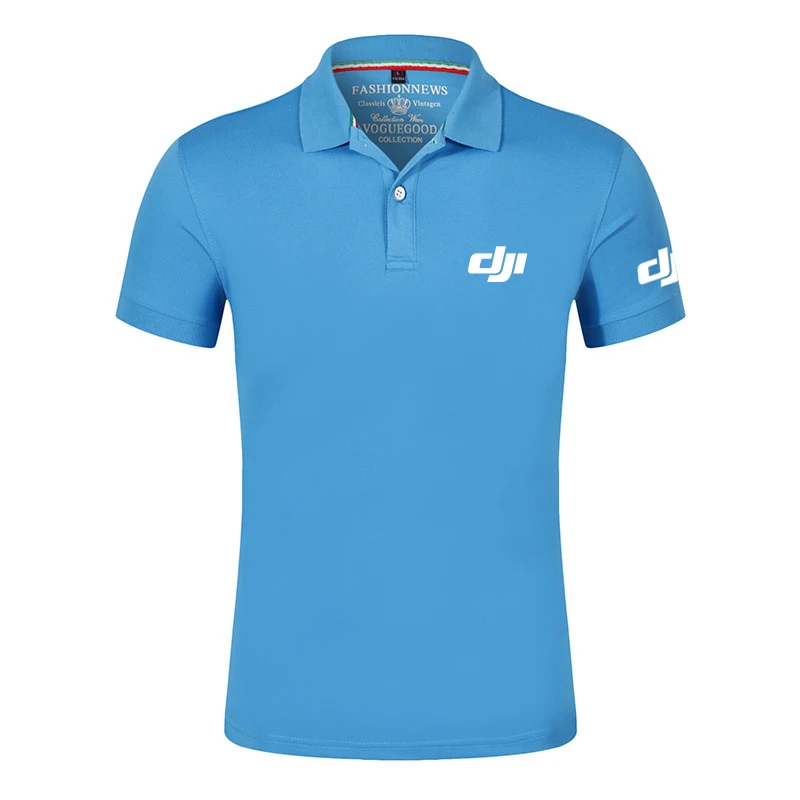 2024 Harajuku Dji Professional Pilot Drone New Summer Polo Shirt Men High Quality Short Sleeve Business Comfortable Casual Tops