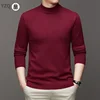 7 Colour Men's Half High Neck Long Sleeved Solid Color Sweater Soft, Warm and Comfortable Top with a Base 2