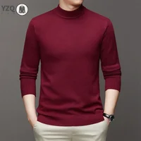 7 Colour Men's Half High Neck Long Sleeved Solid Color Sweater Soft, Warm and Comfortable Top with a Base 2