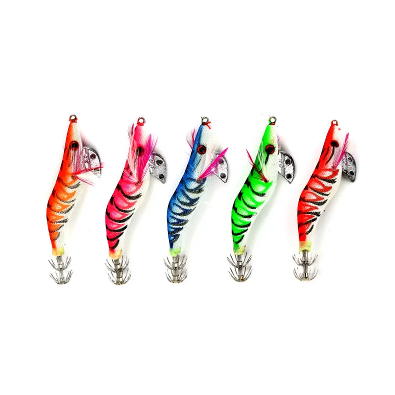 Luminous Fishing Lure for Yamashit, Octopus, Squid Jig, Wood Shrimp Bait, Cuttlefish Jigs, Spinner Bait, 2.5 #, 3.0 #,1Pc 6