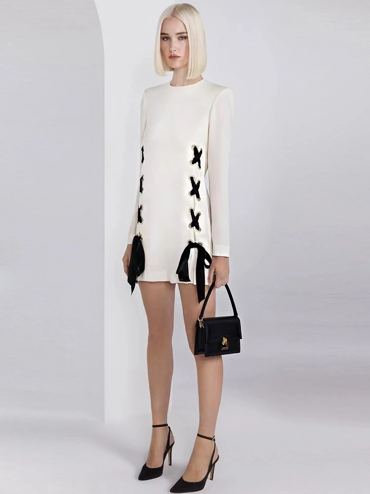 

Elegant High Quality 2024 Dresses for Women Luxury Fashion Summer Solid O-neck Sexy Party Club