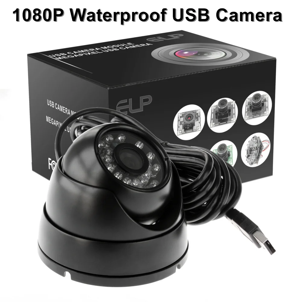 ELP Full HD 1080P 2MP OV2710 Outdoor Dome USB Camera with IR LEDs For ...