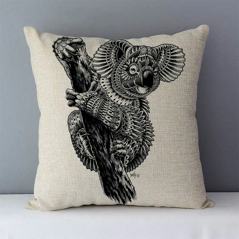 cushion home decorative pillows elephant kola elk printed animals pillowcase 45x45cm Housse de coussin without core 5
