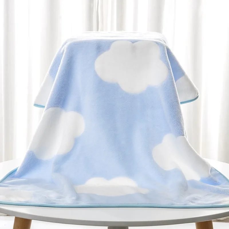 Baby Blanket Baby Boy Girl Swaddle Wrap Infant Stroller Cover Kids Bedding Blanket Baby Blankets Newborn 3D Clouds Print Flannel 5