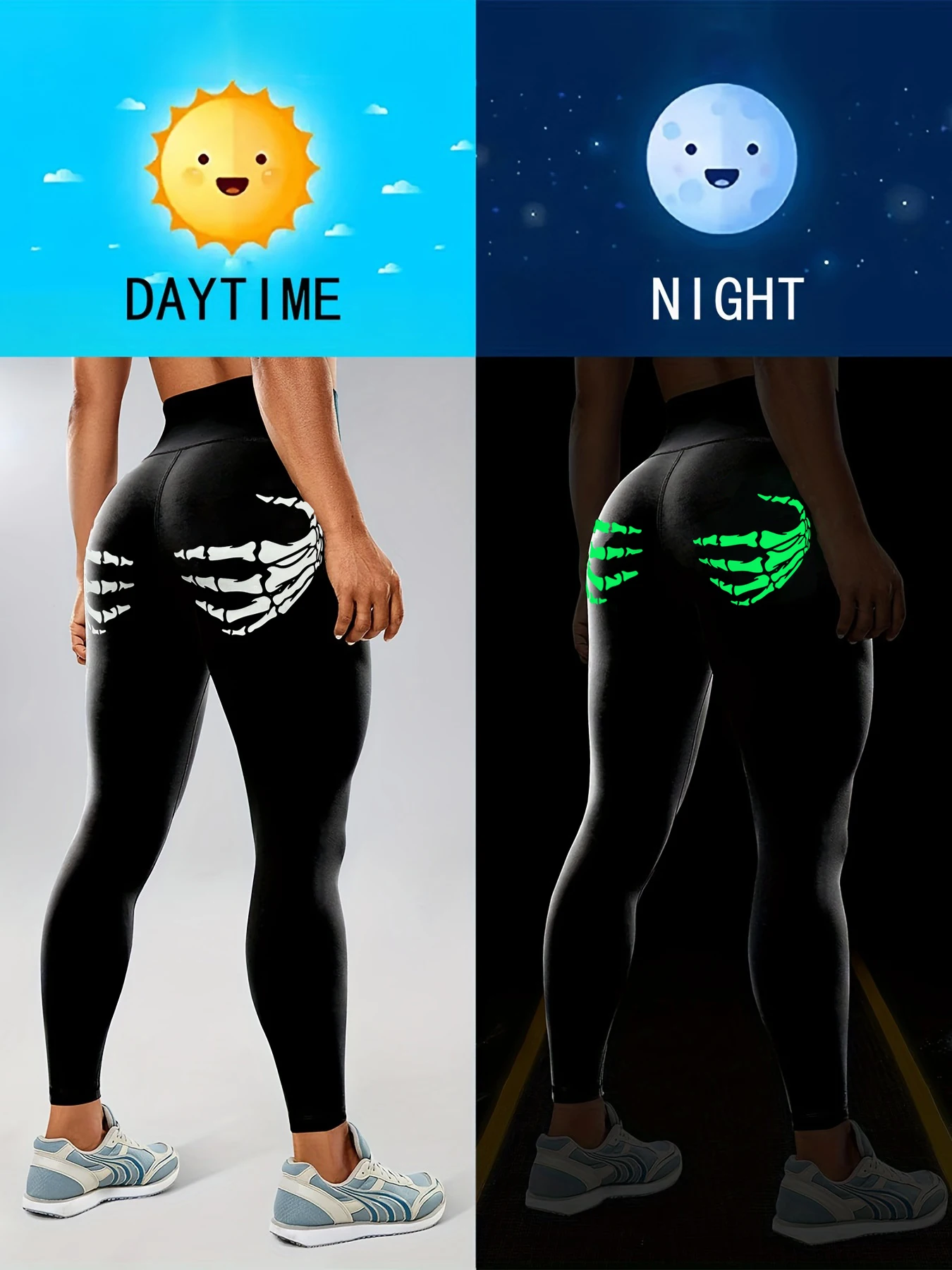 Halloween Plus-size Fluorescent Green Claw Yoga Pants Outdoor Sports Running Fitness Pants High-waisted Bodycon Yoga Wear