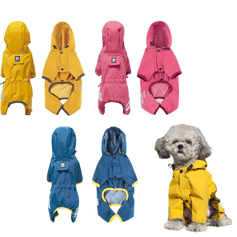 

Dog Raincoat Dog Clothes Reflective Strip All-inclusive Waterproof Rain Cape Outdoor Breathable Small and Medium Dog Accessories