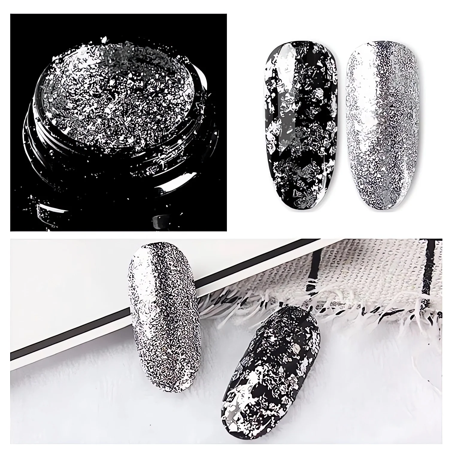 Glitter Nail Art Foil Paper Makeup Jewelry Irregular Shiny Foil Leaf Gold Flakes Nails DIY Stickers Manicure Decorations