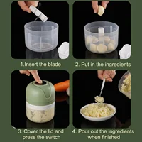 USB Wireless Electric Garlic Masher 250ml Press Mincer Vegetable Chili Meat Grinder Food Chopper Kitchen Accessories 6 Blades 4