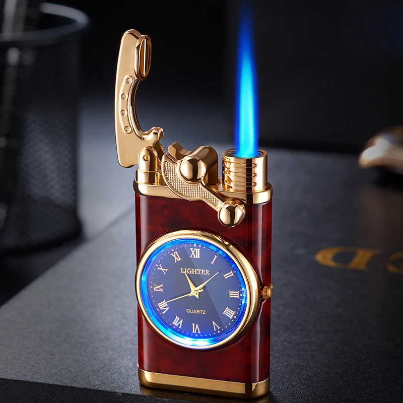 New 2022 Rocker Arm Watch Metal Unusual Gas Lighters Jet Butane Torch