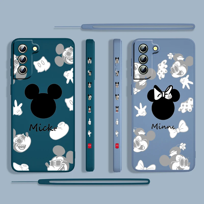 Myszka Mickey Minnie Do Samsung Galaxy S22 S21 S20 S10 Uwaga 20 10 Ultra Plus Pro Fe Lite Ciecz Lewa Lina Telefon Skrzynki Pokrywa Capa
