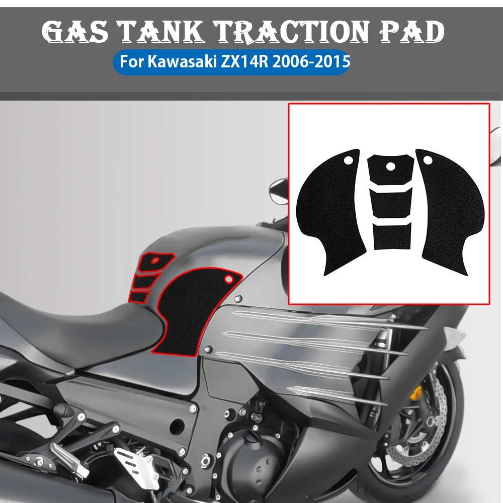 

For Kawasaki ZX14R ZX 14R 2006-2015 Motorcycle Accessories Anti Slip Fuel Tank Pads Gas Knee Grip Traction Sticker Protector