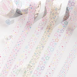 New Ins Cute Star Washi Masking Tape Scrapbooking Journal Decorative Adhesive Tapes DIY Collage Material Stationery