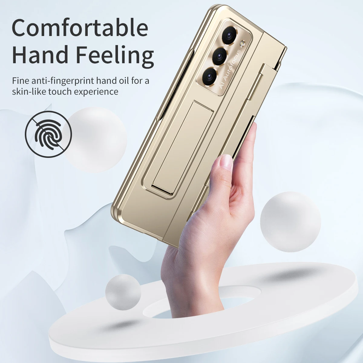 

Armor Phone Case For Samsung Z Fold 4 3Fold 5 6 Plated Flat Hinge Full Package Cover Come with Glass Front Film ,Folding Bracket