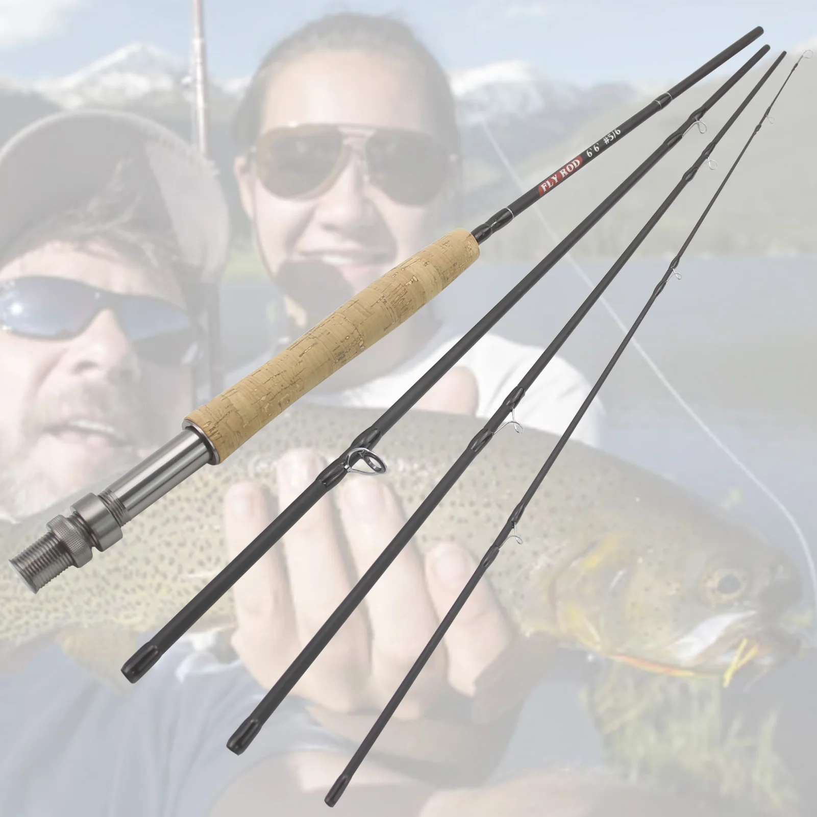 8ft9ft4SectionFlyFishingRodPortableCarbonUltraLightSlow