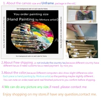 Mintura,3Pcs,Handpainted Tree Flower Oil Painting On Canvas, Modern Abstract Poster, Wall Art Picture For Living Room Home Decor 6